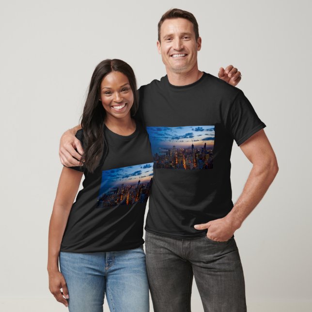T-shirt Buildings City Illuminated Skyline Cityscape (Unisexe)