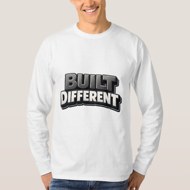 T-shirt BUILT DIFFERENT – Bold Motivational Statement for  (Devant)