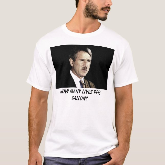 T-shirt buisson, combien de vies par gallon ? (Devant)