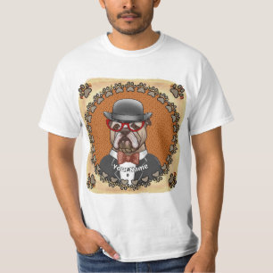 T-shirt Buldog Portant des lunettes