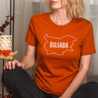 T-shirt Bulgarie Carte du pays Chemise Texte bulgare Plan