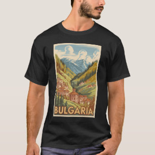 T-shirt Bulgarie Illustration peinte Voyage Art Vintage