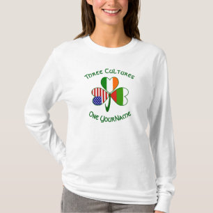 T-shirt Bulgarie Irlande États-Unis drapeaux Shamrock pers