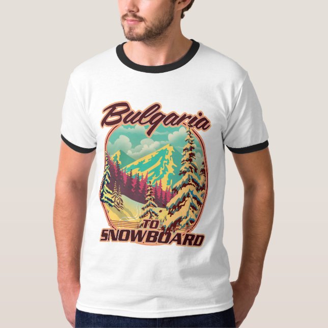 T-shirt Bulgarie pour faire du snowboard (Devant)
