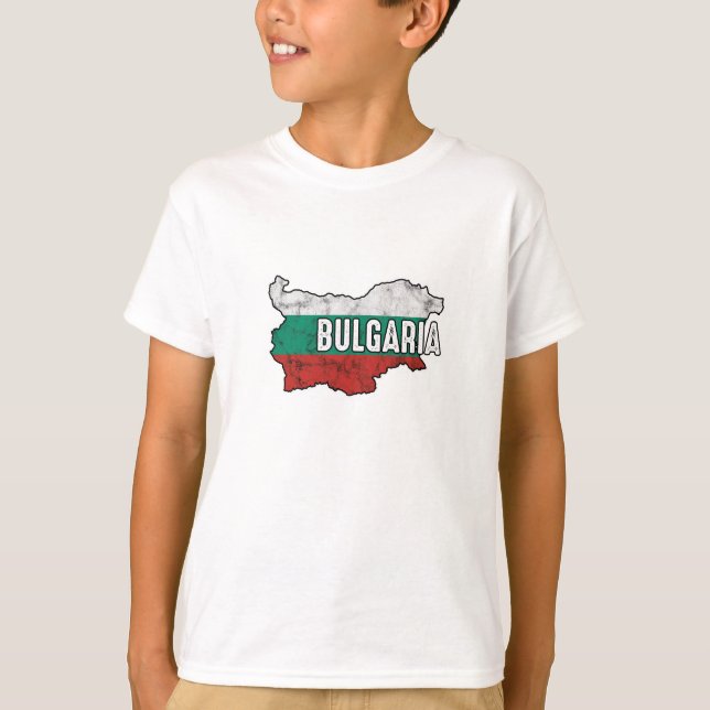 T-shirt Bulgarie Symbole Patriotique Bulgare Drapeau Carte (Devant)