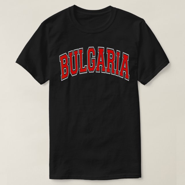 T-shirt Bulgarie Varsity Style Red Tet (Design devant)