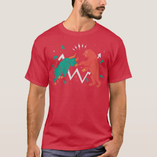 T-shirt Bull Bear Fighting Stock Exchange Day Trading 