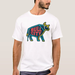 T-shirt Bull City Neon Bull - Moderne Durham Caroline du N
