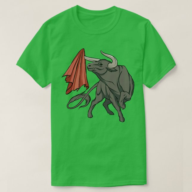 T-shirt Bull Combattre avec des taureaux Drapeaux Rouges E (Design devant)