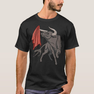 T-shirt Bull Combattre avec des taureaux Drapeaux Rouges E
