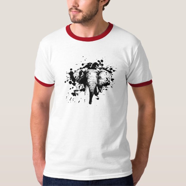 T-shirt Bull Elephant en noir Splash Choisissez votre Arri (Devant)