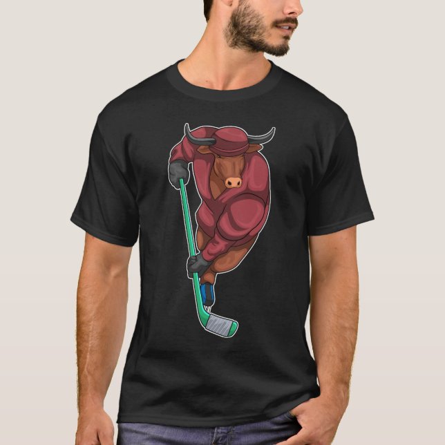 T-shirt Bull Hockey sur glace bâton de hockey sur glace (Devant)
