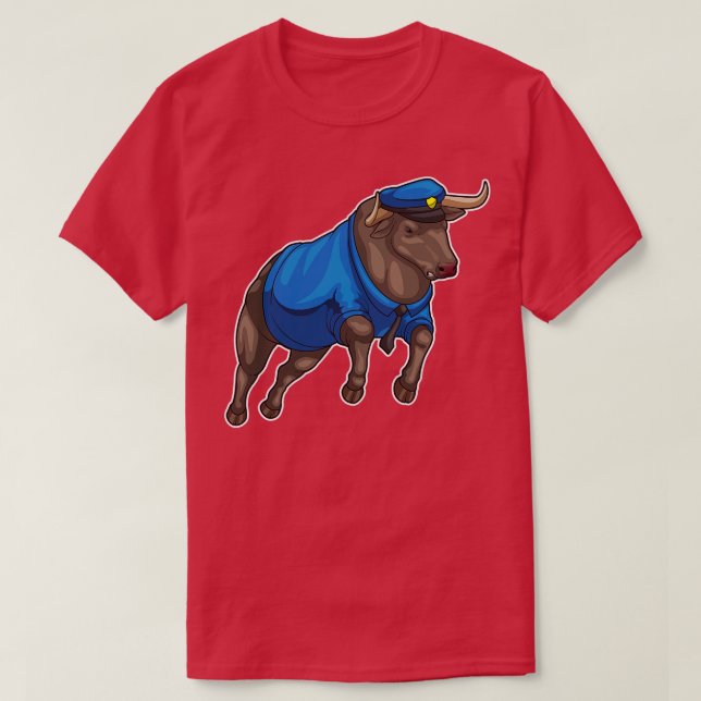 T-shirt Bull Police Cop casquette (Design devant)