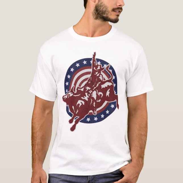 T-shirt Bull Rider Rodeo Rider Cowboy Vintage (Devant)