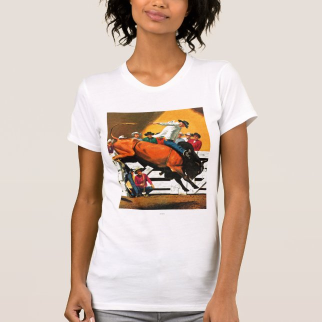 T-shirt Bull Riding par Fred Ludekens (Devant)
