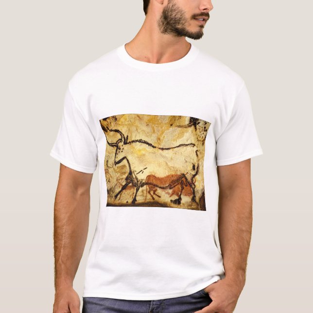T-shirt Bull', rouge Lascaux, Dordogne_Art de l'antiquité (Devant)