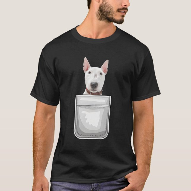 T-shirt Bull Terrier Chien Chien Chien Dans Votre Poche (Devant)