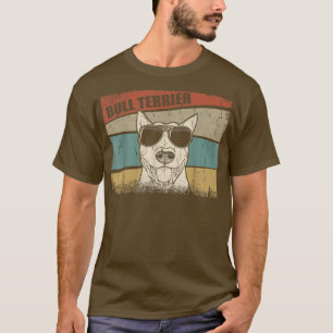 T-shirt Bull Terrier Chien Cool Lover Simple Vintage Retro
