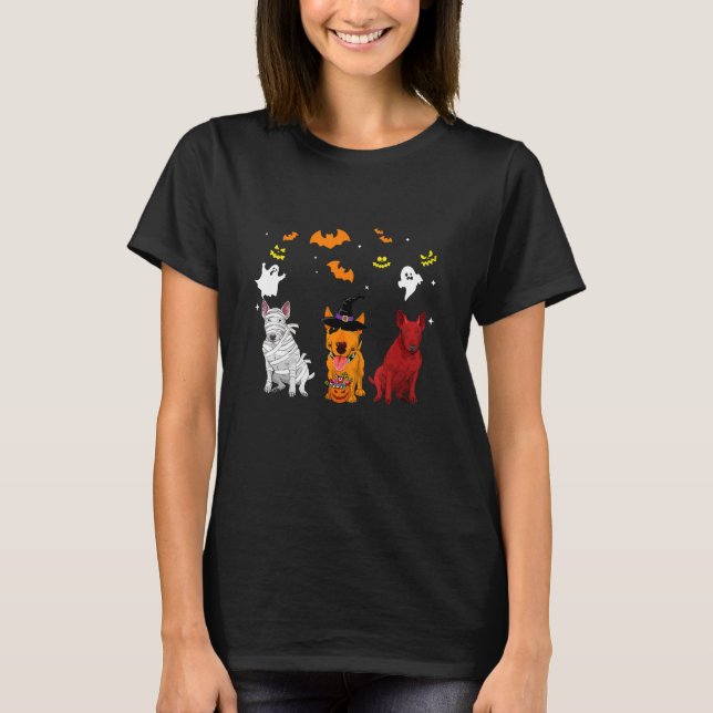 T-shirt Bull Terrier Chiens maman sorcière Casquette Funny (Devant)