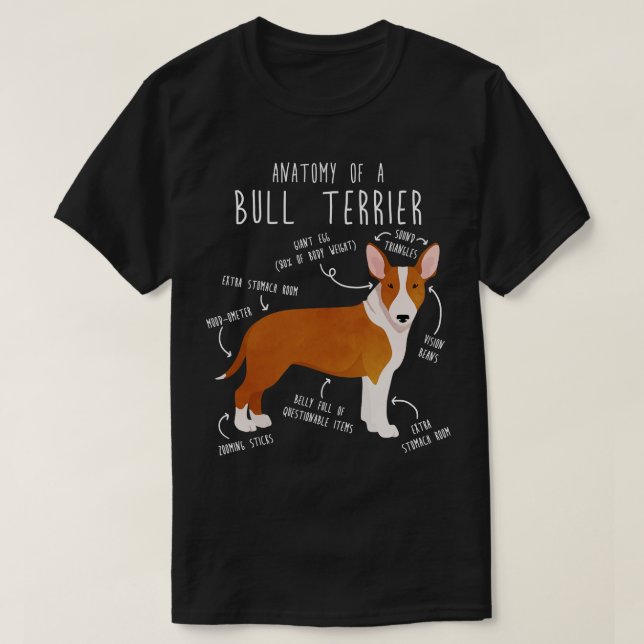 T-shirt Bull Terrier Dog Anatomie 2 (Design devant)
