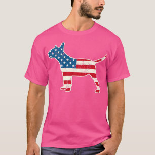T-shirt Bull Terrier Drapeau américain 4 juillet pour homm