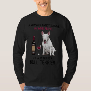 T-shirt Bull Terrier Et Chien À Vin Aménagé