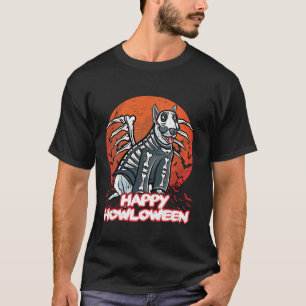 T-shirt Bull Terrier Joyeux Costume Halloween Squelette Lo