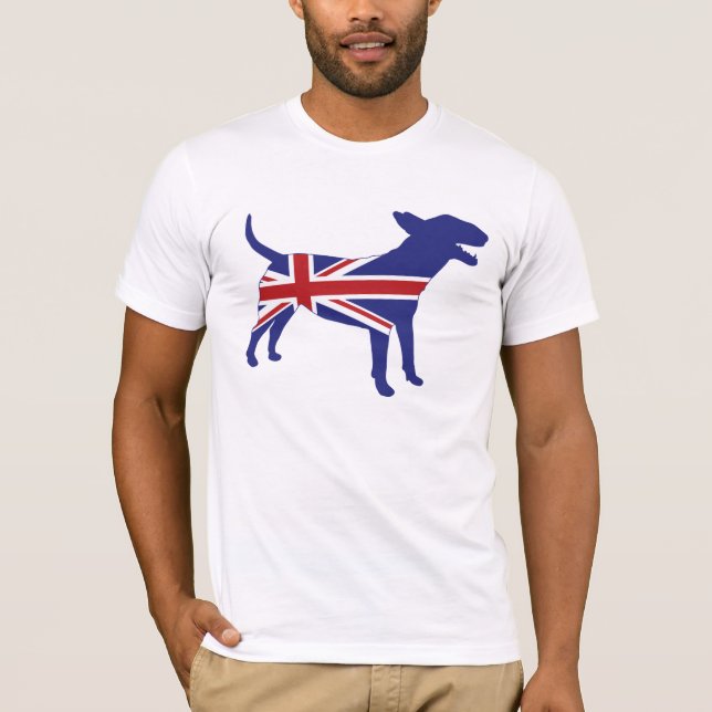 T-shirt Bull-terrier/pièce en t anglais d'Union Jack (Devant)