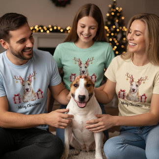 T-shirt Bull Terrier Reindeer