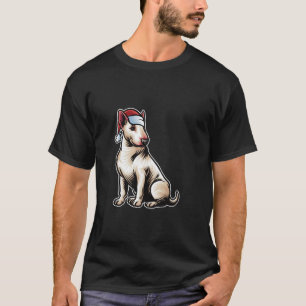 T-shirt Bull Terrier Santa Claus Casquette Joyeux chien de