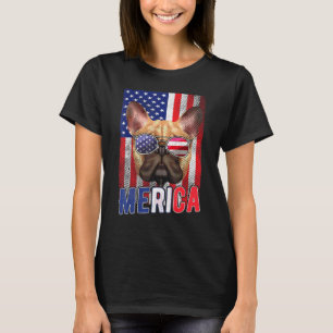 T-shirt Bulldog 4 juillet Garçons Lunettes de soleil Usa C