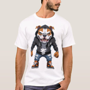 T-shirt Bulldog Alpha Urbain - Mascotte de Style de Rue