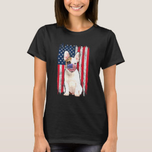 T-shirt Bulldog American Drapeau Chien Porte Masque Visage