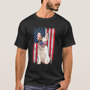 T-shirt Bulldog American Drapeau Chien Porte Masque Visage