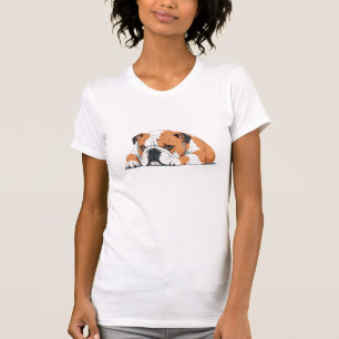 T-shirt Bulldog anglais adorable mignon animal dormant cal