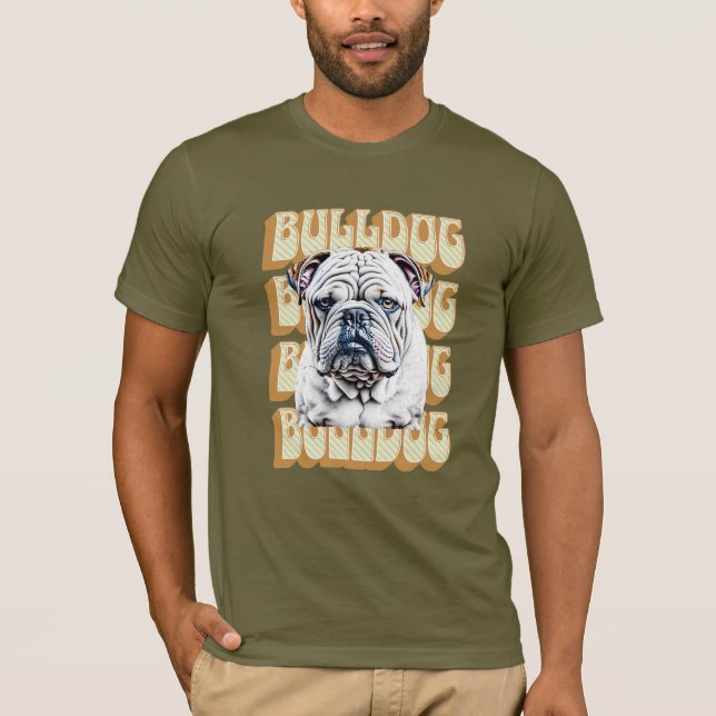 T-shirt Bulldog anglais avec police rétro (Devant)