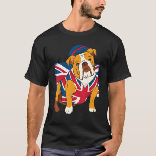 T-shirt Bulldog anglais Queen Ii Mens Elizabeth British Fl