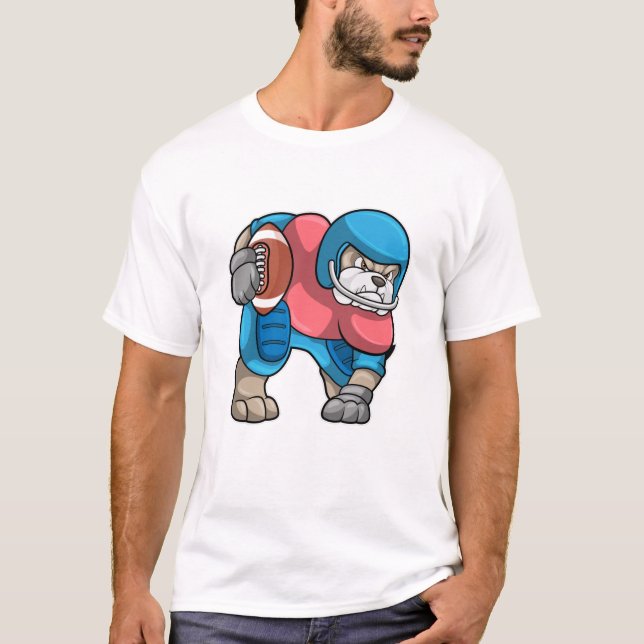 T-shirt Bulldog au sport avec football et casque (Devant)