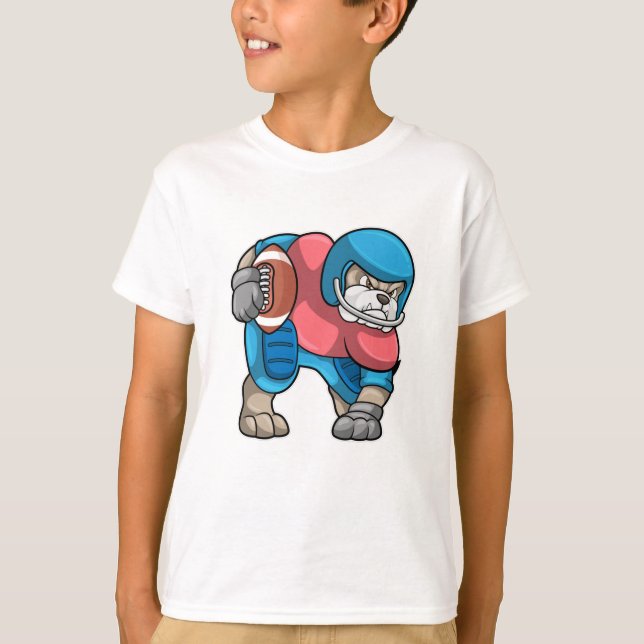 T-shirt Bulldog au sport avec football et casque (Devant)