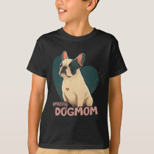 T-shirt Bulldog Avec Arrière - plan Coeur