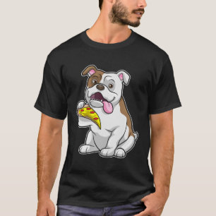 T-shirt Bulldog avec morceau de pizza