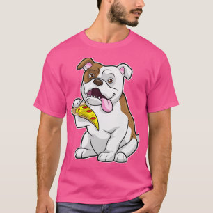 T-shirt Bulldog avec morceau de pizza