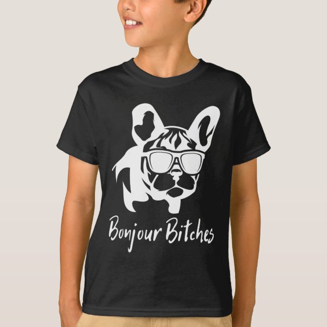 T-shirt Bulldog Bonjour Es (Devant)