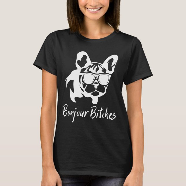 T-shirt Bulldog Bonjour Es (Devant)