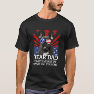T-shirt Bulldog Cher Papa Oublie La Fête des pères Je Te M