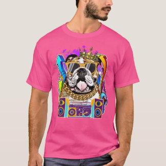T-shirt Bulldog Chien Hip hop 90S Rap Music