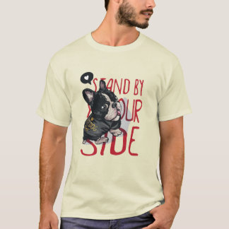 T-shirt bulldog con camiseta, perro con frase, diseño leal