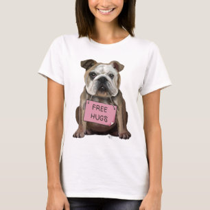 T-shirt Bulldog Free Hugs
