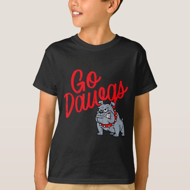 T-shirt Bulldog Go Dawgs Girls Youth Teen Boys Kids Men Wo (Devant)