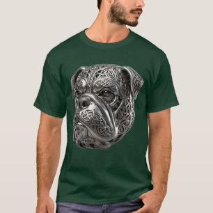 T-shirt Bulldog guerrier celtique ferocieux Totem au nœud
